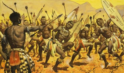 Guerrieri zulu costretti da Shaka a danzare su un terreno spinoso da James Edwin McConnell