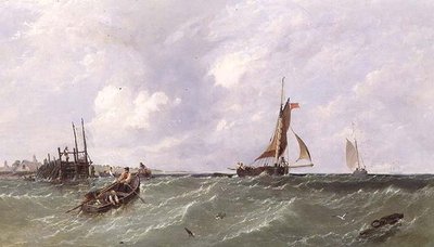 Pescatori che Posano Trappole per Aragoste da James Edwin Meadows