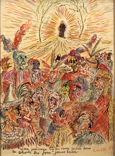 Presenza luminosa persa nella corte dei pazzi da James Ensor