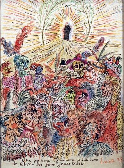 Presenza luminosa persa nella corte dei pazzi da James Ensor