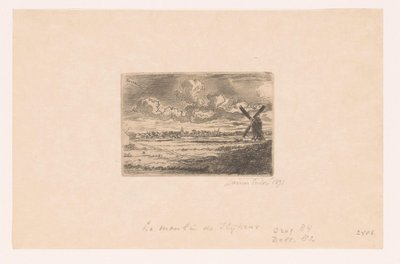 Vista di Slijkens con un mulino in primo piano da James Ensor
