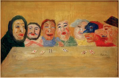 Maschere che giocano a carte da James Sidney Ensor