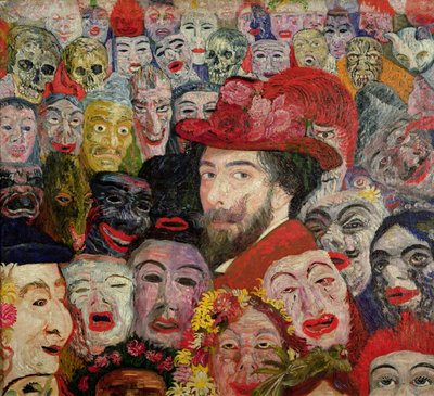 Il mio ritratto circondato da maschere da James Ensor