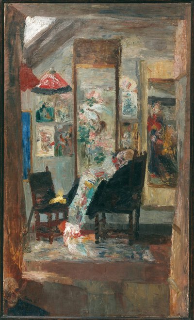 Scheletro che guarda chinoiserie da James Ensor
