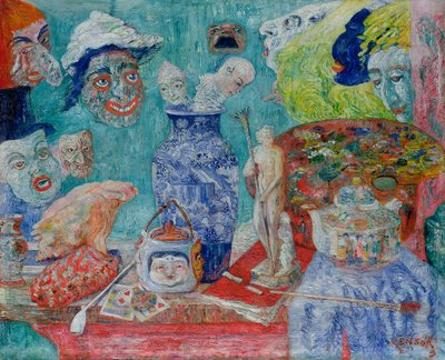 Natura morta con maschere (Bric-a-Brac) 1896 da James Ensor