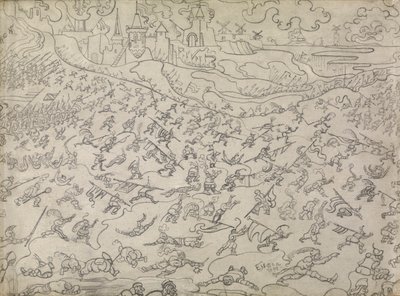 I mercenari dissoluti (matita su carta) da James Ensor