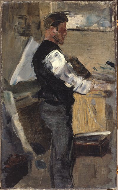 Willy Finch nello studio, c.1880-82 (olio su tela) da James Ensor