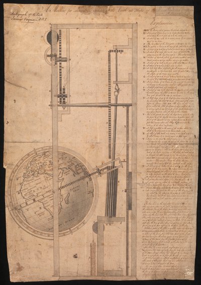 Una macchina per mostrare i movimenti della terra e le fasi della luna da James Ferguson