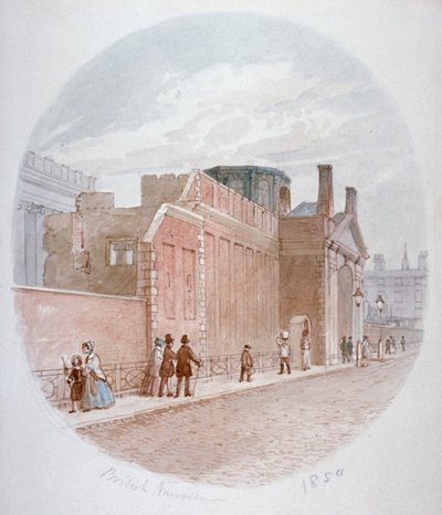 Parte di un muro del vecchio British Museum, Bloomsbury, Londra, 1850 da James Findlay