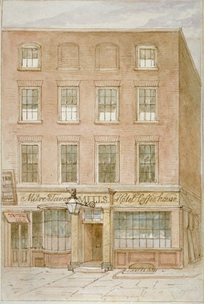 La taverna Mitre, caffè e hotel su Mitre Court, Fleet Street, City of London, 1850 da James Findlay