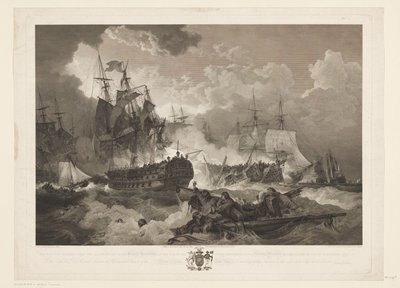 Battaglia di Camperdown, 1797 da James Fittler