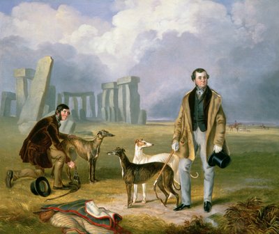 Charles Randell con levrieri, 1849 da James Flewitt Mullock