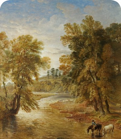 Tredegar Park dal ponte Ebbw, 1883 da James Flewitt Mullock