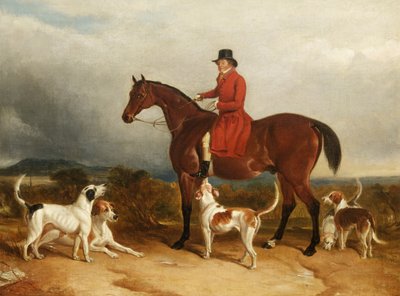 William Phillips di Risca Manor, Monmouthshire con cani da caccia da James Flewitt Mullock