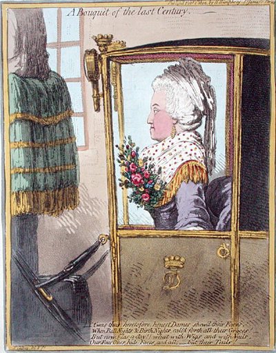 Un bouquet del secolo scorso, pubblicato da Hannah Humphrey nel 1802 da James Gillray