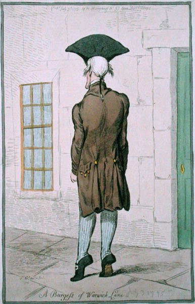 Un borghese di Warwick Lane da James Gillray