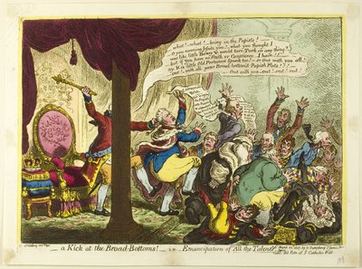 Un calcio al Broad Bottoms da James Gillray