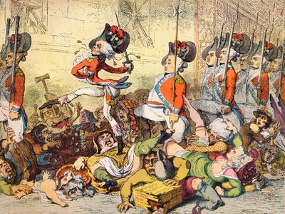 Una marcia verso la banca da James Gillray