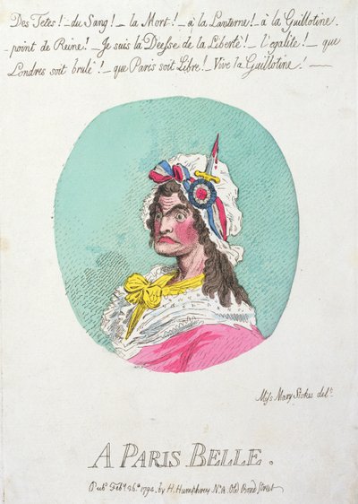 Una bella di Parigi, pubblicata da Hannah Humphrey nel 1794 da James Gillray