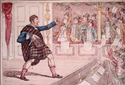 Una parodia del soliloquio di Macbeth al Covent Garden Theatre, pubblicata da Walker nel 1809 da James Gillray