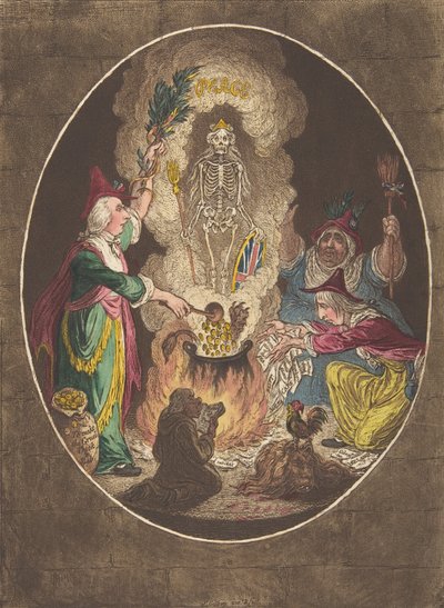 Una Fantasmagoria, Scena-Evocazione di uno Scheletro Armato, 5 gennaio 1803 da James Gillray