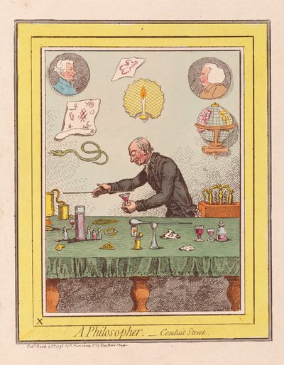 Un filosofo: Conduit Street, pub. 1796 da James Gillray
