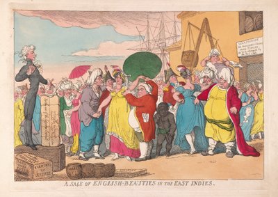 Una vendita di bellezze inglesi nelle Indie orientali, pub. 1786 da James Gillray