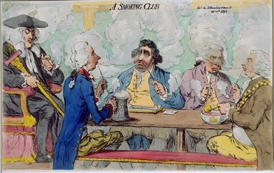 Un club di fumatori, pubblicato da Hannah Humphrey nel 1793 da James Gillray