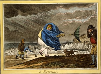 Una Burrasca, pub. H Humphrey, Londra, 1810 da James Gillray