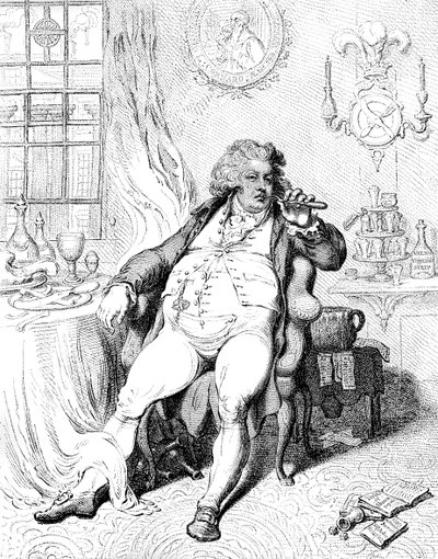 Un voluttuoso sotto gli orrori della digestione da James Gillray