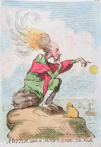 Una strega, su un bordo del monte, o Fuzelli, pubblicato da Hannah Humphrey nel 1791 da James Gillray