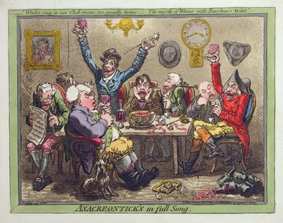 Anacreontick in pieno canto, pubblicato da Hannah Humphrey nel 1801 da James Gillray