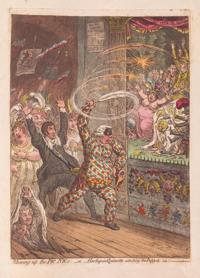Far saltare i Pic Nic o Arlecchino Quixotte che attacca i burattini da James Gillray