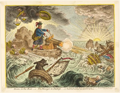 Bruin nella sua barca da James Gillray