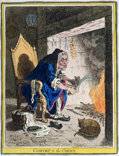 Conforto per i Calli, pubblicato da Hannah Humphrey nel 1800 da James Gillray