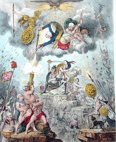 Coalizione confederata, o I giganti che assaltano il cielo da James Gillray