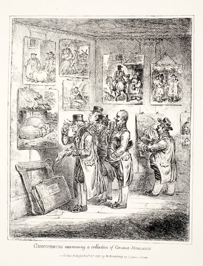 Connoisseurs che esaminano una collezione di George Morland, 1807 da James Gillray