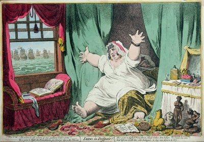 Didone in Disperazione, pubblicato da Hannah Humphrey, 1801 da James Gillray