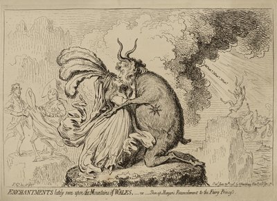 Incantesimi visti di recente sulle montagne del Galles o "Riconciliazione di Shon-ap-Morgan con la principessa delle fate" da James Gillray