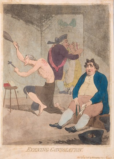 Consolazione serale, pub. 1785 (incisione colorata a mano) da James Gillray