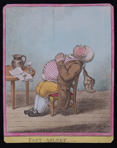 Profondamente addormentato, pubblicato da Hannah Humphrey nel 1806 da James Gillray