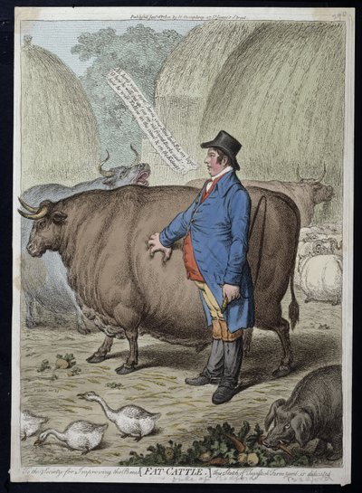 Bovini grassi, pubblicato da Hannah Humphrey nel 1802 da James Gillray