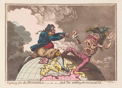 Lotta per il letamaio o Jack Tar che sistema Buonaparte, pub. 1798 da James Gillray