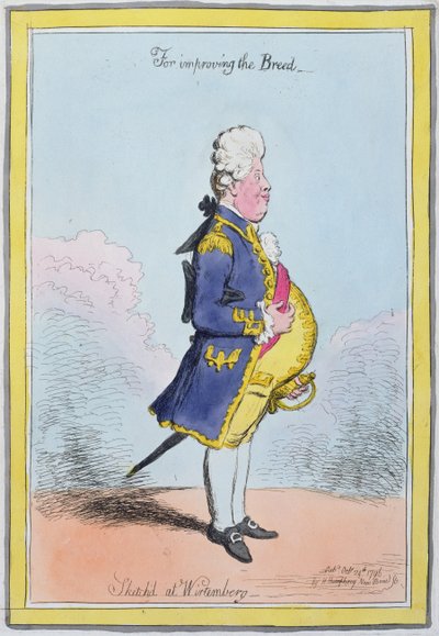 Per migliorare la razza, schizzato a Wirtemberg, pubblicato da Hannah Humphrey nel 1796 da James Gillray