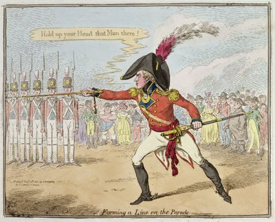 Formazione di una linea sulla parata, pubblicato da Hannah Humphrey nel 1801 da James Gillray
