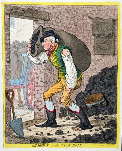 Georgey nel buco del carbone, pubblicato da Hannah Humphrey nel 1801 da James Gillray