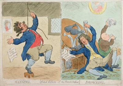 Impiccagione e annegamento, o effetti fatali della sconfitta francese, pubblicato da Hannah Humphrey nel 1795 da James Gillray