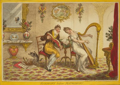Armonia prima del matrimonio, 1805 da James Gillray