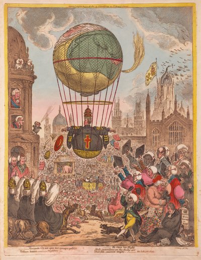Egli dirige il suo volo, pub. 1810 da James Gillray