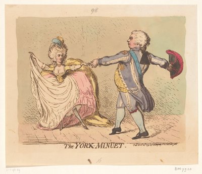 La duchessa di York e il principe di Galles ballano un minuetto, 1791 da James Gillray